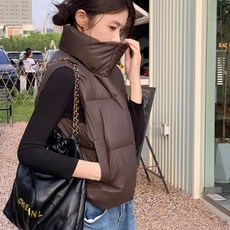 릴리제인 여성용 숏 패딩 조끼 베스트