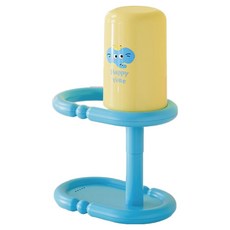 한봄누리 귀여운 동물 양치컵 칫솔꽂이 치약 거치대 세트, 파랑 + 노랑, 1세트