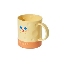 可愛起司造型漱口杯 兒童學習杯 厚PP材質 防摔耐用 無異味, 橘色, 1個