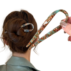 프라홈 아세테이트 U자형 13cm 대형 머리 헤어핀 PR359