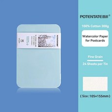 장 수채화 엽서용지 아티스트급 페인팅 블랭크 종이 코튼 박스 여행 스케치 미술, 1개, 10. 24Pcs Fine