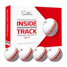 세인트나인 인사이드 트랙 매트 3피스 골프공 1다즌 12알, 화이트 레드라인, 4개, 12개입