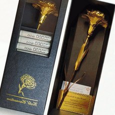 부모님 어버이날 금장식 카네이션 코사지 브로치 스승의날 환갑, 1개, 03.24K 골드 카네이션 브로치