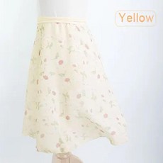 롱 쉬폰 발레 스커트 리리컬 소프트 드레스 블랙 네이비 핑크 화이트 댄스 의상, 1. Style 3-Yellow / A. Sing..., 1개