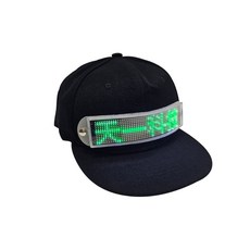 黑色棒球帽 LED字幕機 外置款, 1個, 黑色棒球帽+綠光