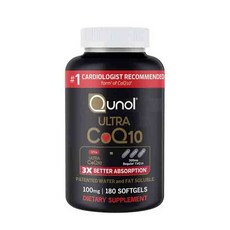 퀴놀 큐놀 울트라 코큐텐 100ml 180소프트겔 Qunol Ultra CoQ10 100 mg. 180 Softgels, 1개, 180정