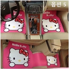 해야 라텍스고무 귀여운 캐릭터 자동차 매트 방수통용 앞뒤발판 5종세트, 옵션5