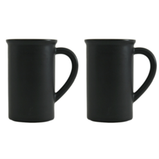 도자기 카페 커피 라떼잔 예쁜 머그잔 450ml, 1세트, 블랙