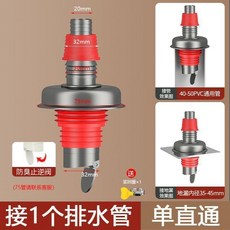 洗衣機分水器 洗手盆池排水管 下水道防返臭二合一接頭, 1個, 升級磁吸-防臭防溢 直通 ,地漏 下水管通用