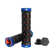 [ 752508 ] UFOR Y-스포츠 산악 자전거 핸들바 그립 육각형 알루미늄 잠금 클램프가 있는 부드러운 고무 MTB BMX 투어링 및 출퇴근 자전거용 대만산, 블루, 1개