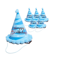 에이비엠 생일꼬깔모자, 롤리팝블루, 6개입