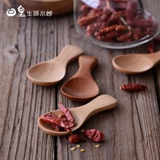 日皇 實木湯匙 - 環保刻字木質餐具 日式和風粉末鏟, 深色茶匙, 1個, 深色