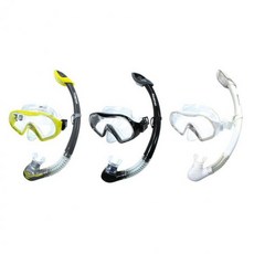 아라칸 스노클세트 시니어W2 물안경 잠수경 스노쿨링 스노클링 수경 스노쿨, 옐로우, 1개