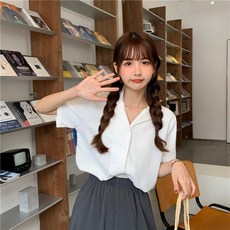 Helena 短袖襯衫 西裝領雪紡上衣
