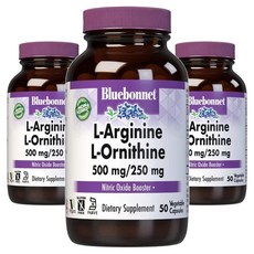 블루보넷 L-아르기닌 500mg L-오르니틴 250mg 베지터블 캡슐, 50개입, 3개, 50정