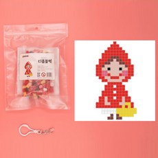 8mm 디폼블럭 동화속 캐릭터 도안 미니 열쇠고리만들기 블럭놀이, 성냥팔이소녀 1p, 1개