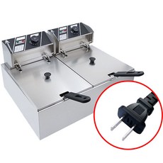 迷你商用電炸爐220V/110V電炸鍋 4L恒溫油炸機, 雙缸6L 110V 日規