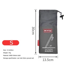 야외 캠핑 장비 스테이크 보관 가방 텐트 액세서리 망치 바람 로프 텐트 페그 못 보관 가방 케이스 파우, 01 China Mainland, 02 Grey S