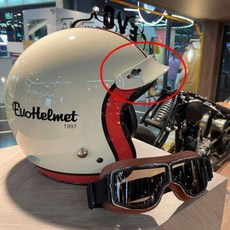 헬멧 선바이저 레트로 헬멧썬바이저 클래식 바이크 복고, evo 화이트 작은 모자 챙