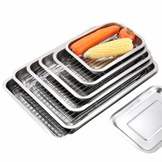 업소용 304스테인리스 쟁반+기름 막이 세트, 1개, 32cm*22cm*2cm