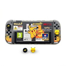 닌텐도 스위치2 케이스 포코피아 피카츄꼬리 실리콘 반투명 소프트 쉘 조이스틱캡, 케이스+조이스틱캡