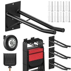 Otoolling 지지 막대가 있는 차고 보관 후크 4팩 튼튼한 벽 마운트 도구 오거나이저 자동차 타이어 사다리 유모차 전동 공구 정원 도구용 의자 행거 유틸리티 1, Otoolling 지지 막대가 있는 차고 보관 후크 4
