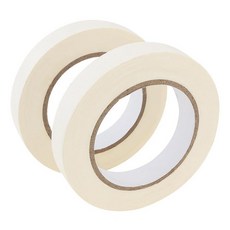 MovFlax 2팩 화이트 2.5cm x 45.2m(1인치 54야드) 아티스트 테이프 수채화 용지 로우 택 마스킹 제도 페인팅 캔버스 프레임용 168655, 1 Inch