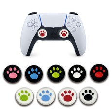 PS4 PS5 아날로그스틱 커버 발바닥 듀얼센스 듀얼쇼크 스틱커버 PS3 XBOX360 XBOX ONE 실리콘커버 실케, 1세트, 블랙레드