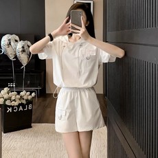 여름 여성투피스 여성세트 자켓 + 반바지 와이드팬츠 반팔 티셔츠 ZBW26022723 30