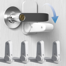 말랑베이비 무타공 문손잡이 열림 방지 안전 잠금, 크림화이트, 4세트