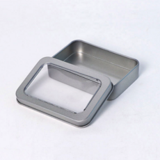 안이보이는 사각케이스 손톱깍기통 포카 명함 미니틴박스, 투명창(대) 분리형, 1개