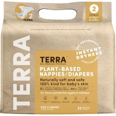 TERRA(테라) 기저귀 초흡수 피부 친화적인 야용 외출 민감한 부드러운 성 유아기 테이프 (4~7kg) Infant Diaper 22장들이