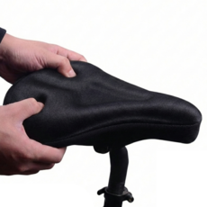 운동만렙 무통증 자전거 안장 커버 메모리폼 쿠션, 1개, 블랙