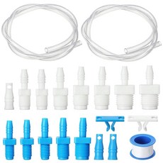 Outus 14151과 호환 마스터 실린더 블리더 키트 20개 55.9cm22인치 투명 호스 클립 PTFE 테이프 SAE 미터법 피팅이 있는 브레이크 블리딩 범용 2978918
