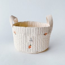 돗투돗x마롤로뜨 누빔 아기 바구니 장난감바구니 기저귀, 캐롯로뜨 - 자수 바구니, 1개