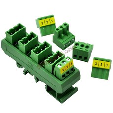 일렉트 -살론 슬림 DIN 레일 마운트 10A/300V 5x3 위치 플러그형 나사 단자 블록 분배 모듈.