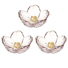 GENTI 3피스 유리 주얼리 트레이 플라워 링 접시 목걸이 팔찌 귀걸이 홀더용 주얼리 접시 트레이 투명