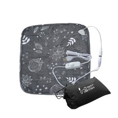 HANIL 1人花園雙面USB電動坐墊收納袋, 花園灰 USB