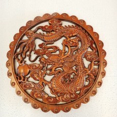 樟木窗花實木花窗壁掛 - 中式木雕牆壁掛飾，台灣現貨供應, 1個