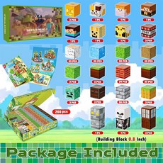 新款我的磁力積木世界恐龍火山磁力方塊兒童益智拼搭磁吸玩具, 森林村落-200, 1個