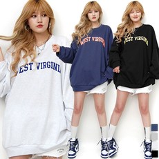 통통마녀 ] 웨스트 버지니아 맨투맨 4 컬러 6XL / 남여공용 / 오버사이즈 [ 기모 포함 판매 ]