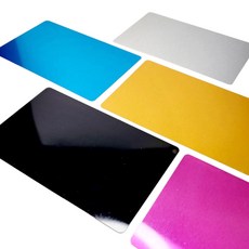 금속 메탈 명함 레이저각인 마킹용 알루미늄 명함판 제작 만들기 0.2mm 50장 은, 흑