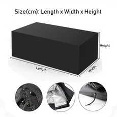 야외 가구용 파티오 의자 커버 방수 비 눈 소파 테이블, 01 Black