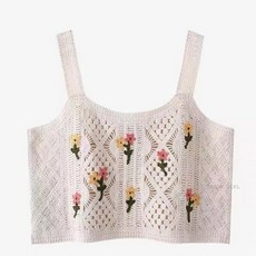 《杜達女孩》南法風情 民族風繡花鏤空 碎花 針織背心 波西米亞渡假風