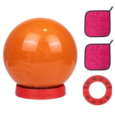 WodGod 레드 볼링 볼 스피너 타월 세트 2개 + 회전 비즈 8개 + 미끄럼 방지 패드 1개가 있는 볼링 볼 컵 360° 회전 비즈 청소 폴리싱 또는 고정에 적합, WodGod 레드 볼링 볼 스피너, 타월 세트 2개 +