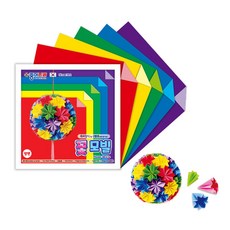 꽃모빌 양면색종이 7.5x7.5cm 5색 70매입 모빌색종이 enj+218Ty