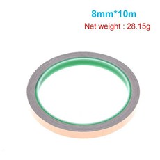 10m 6-20mm 접착 테이프 호일 테이프 접착 전도성 구리 차폐 EMI 정전기 방지 단면 수리 테이프 전자 부품 액세서리 소스, 8mmx10M