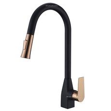 永昕衛廚 Sandro國產抽拉廚房龍頭(玫瑰金 黑)Sandro88, 1個