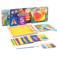 Oiyi Wooden 兒童沙畫塗鴉套裝 DIY沙畫玩具, 多功能沙畫塗鴉套裝, 1套