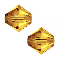 200피스 Adabele 오스트리아 3mm (0.12인치) 작은 면 루즈 바이콘 크리스탈 비즈 사파이어 블루 스와로브스키 크리스탈 5301/5328 SSB313과 호환, 골드 샴페인